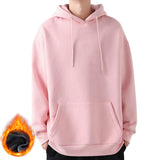 Unisex Pullover Fleece Thick Hoodie Basic Plain Hooded Sweatshirt Jumper