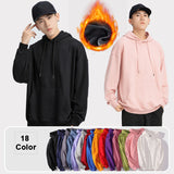 Unisex Pullover Fleece Thick Hoodie Basic Plain Hooded Sweatshirt Jumper