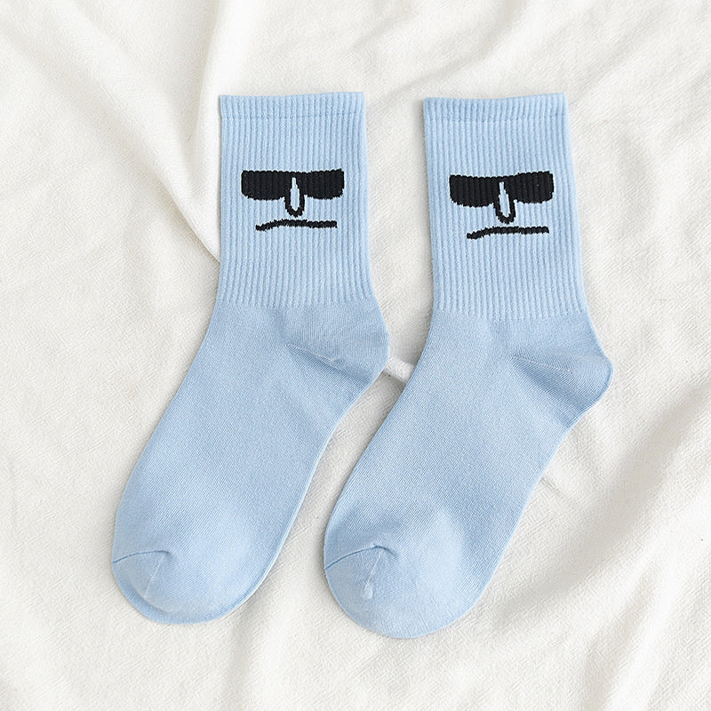 Crazy Funny Emotion Crew Socks Soft Cotton