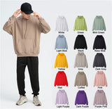 Unisex Oversized Hoodie Heavyweight Cotton Thick Plain Hooded Sweatshirt Jumper