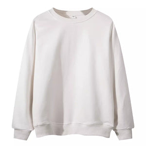 Heavyweight Crewneck Sweatshirt Oversized Casual Cotton Tops for Men & Women