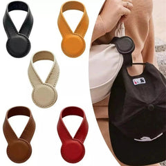 Magnetic Hat Clip for Travel on Bag, Strong Leather Holder with Secure Closure ﻿