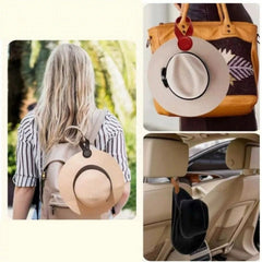 Magnetic Hat Clip for Travel on Bag, Strong Leather Holder with Secure Closure ﻿