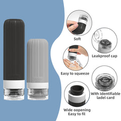 16 Pack Portable Travel Bottles Leak-Proof Silicone Toiletry Containers, Refillable Squeezable