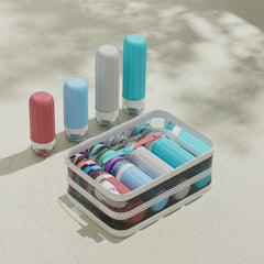 16 Pack Portable Travel Bottles Leak-Proof Silicone Toiletry Containers, Refillable Squeezable