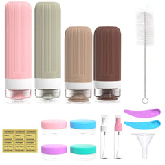 16 Pack Portable Travel Bottles Leak-Proof Silicone Toiletry Containers, Refillable Squeezable