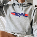 Top Mum Hoodie Pullover Heavyweight Cotton Plain Hooded Sweatshirt