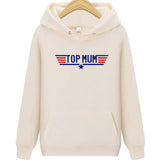 Top Mum Hoodie Pullover Heavyweight Cotton Plain Hooded Sweatshirt