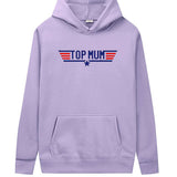 Top Mum Hoodie Pullover Heavyweight Cotton Plain Hooded Sweatshirt