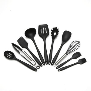 10 Pcs Heat Resistant Silicone Cookware Kitchen Utensils Set