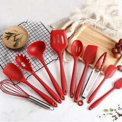 10 Pcs Heat Resistant Silicone Cookware Kitchen Utensils Set
