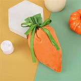 2/4Pcs Easter Carrot Drawstring Bags Velvet Bags Carrot Shaped