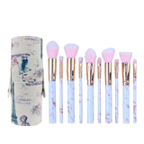 10pcs Premium Marble Texture Synthetic Hair Makeup Brushes Set with Case