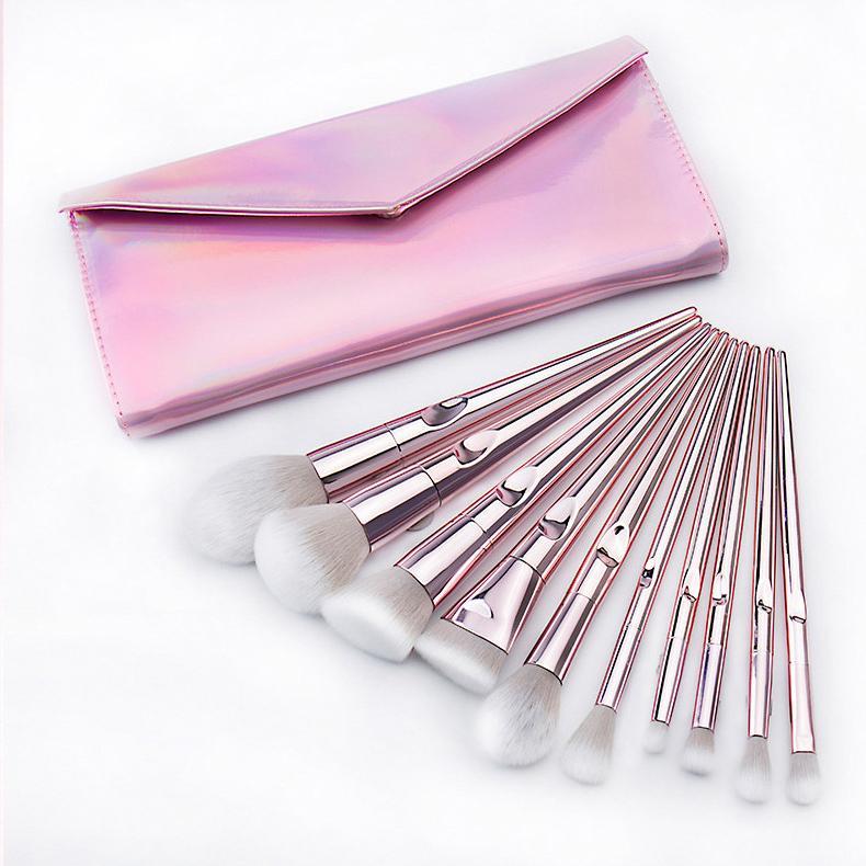 10pcs Premium Synthetic Hair Makeup Brushes Set with Case Bag