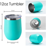 2pcs 12oz Stainless Steel Stemless Wine Tumbler Swig Cup Vacuum Thermos