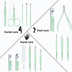 16-Piece Manicure Professional Nail Clipper Pedicure Set Grooming Kit