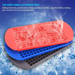 160 Grids Mini Ice Cube Tray Frozen Cubes Tray Maker Silicone Ice Mold Tool DIY