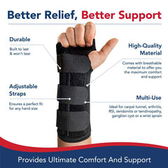 Wrist Support Brace for Carpal Tunnel Adjustable Wrist Splint - Right or Left Hand