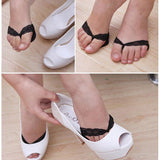 2 Pairs Lace Invisible Anti-Slip High Heeled Shoes Pads Forefoot Half Yard Pad