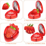 2Pcs Strawberry Slicer Kitchen Gadget Fruit Cutter