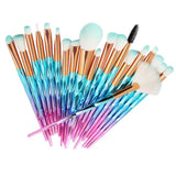 20Pcs Diamond Eyeshadow Eyeliner Blending Makeup Brushes Set 