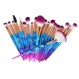 20Pcs Diamond Eyeshadow Eyeliner Blending Makeup Brushes Set 