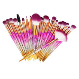 20Pcs Diamond Eyeshadow Eyeliner Blending Makeup Brushes Set 