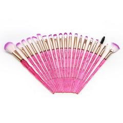 20Pcs Transparent Unicorn Diamond Eyeshadow Eyeliner Blending Makeup Brushes Set 