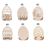 20pcs Easter Wooden Drawing Hanging Ornaments DIY Easter Eggs Craft