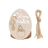 20pcs Easter Wooden Drawing Hanging Ornaments DIY Easter Eggs Craft