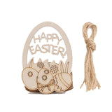 20pcs Easter Wooden Drawing Hanging Ornaments DIY Easter Eggs Craft