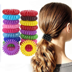 20pcs Spiral Hair Ties Candy Color 5cm Phone Cord Hair Bands