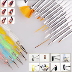 20pcs/set Gel Design Pen Painting Polish Brush Nail Art Brushes Set