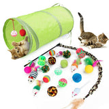 21pcs Cat Rod Mouse Feathers Balls Pet Play Toys