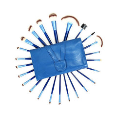 24pcs Premium Blue Cosmetic Makeup Brush Set with Bag