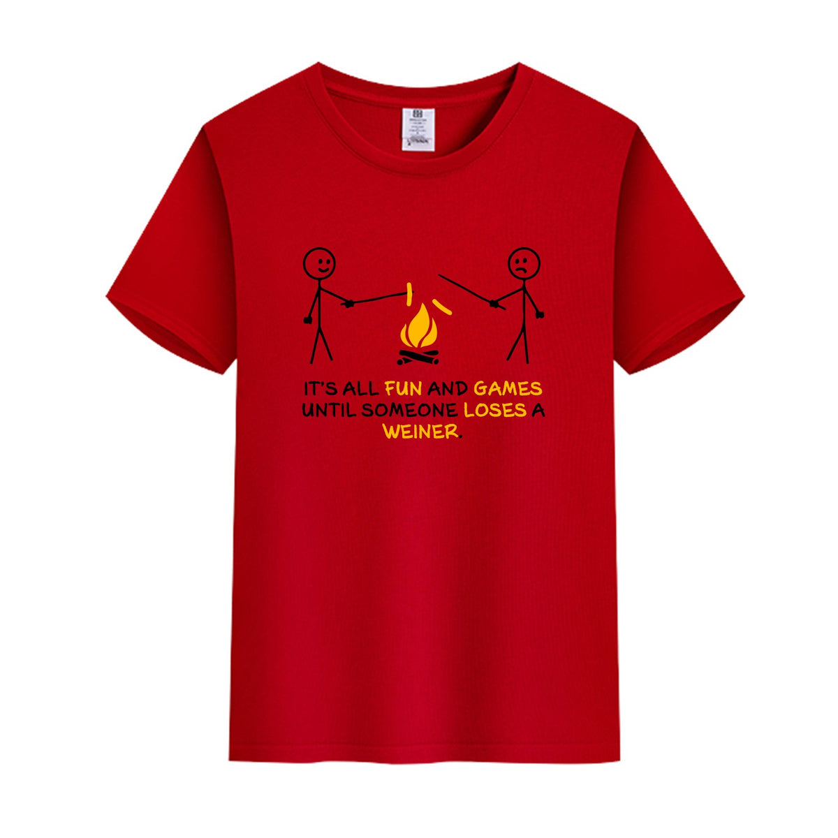 Unisex Funny T-Shirt It's All Fun And Games Until Someone Loses A Weiner Graphic Novelty Summer Tee