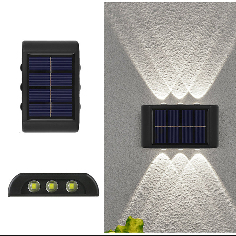 2 Pack 6 Led Solar Up Down Wall Illuminate Outdoor Wall Lamps Lights