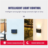 2 Pack 6 Led Solar Up Down Wall Illuminate Outdoor Wall Lamps Lights