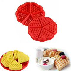 2Pcs Silicone Bakeware Flower Heart Shape Muffin Waffle Cake Mold