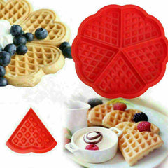 2Pcs Silicone Bakeware Flower Heart Shape Muffin Waffle Cake Mold