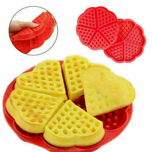 2Pcs Silicone Bakeware Flower Heart Shape Muffin Waffle Cake Mold