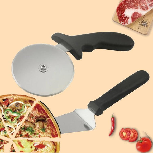 2Pcs Stainless Steel Pizza Cutter Wheel with Ergonomic Non Slip Handle