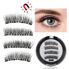 2 Pairs Reusable Thick Long 4-Magnet 3D Magnetic False Eyelashes