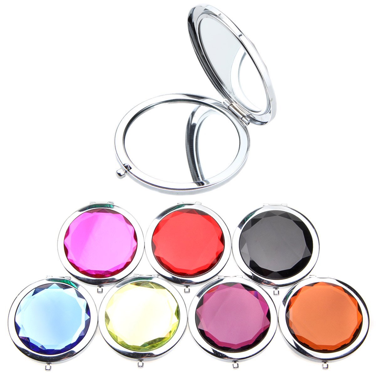 2pcs Foldable Magnifying Pocket Makeup Mirror