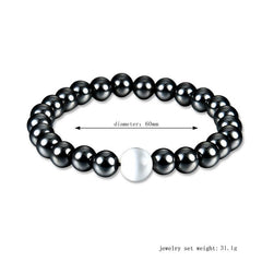 2pcs Magnetic Therapy Hematite Bead Bracelet Healthcare Jewelry