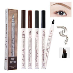 2pcs Waterproof Tattoo Eyebrow Ink Pen with 4 Tips Fork