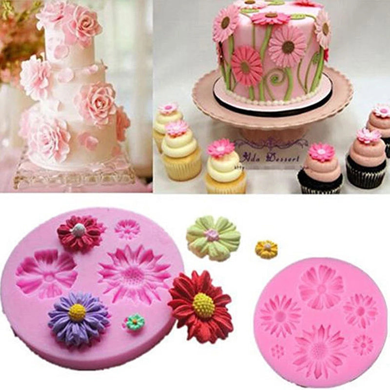 3D Flower Little Daisy Silicone Molds Baking Tool Mould Cake Decorator