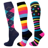 3 Pairs Knee-High Compression Socks Stockings for Men & Women