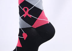 3 Pairs Pink Knots Knee-High Compression Socks for Women & Men