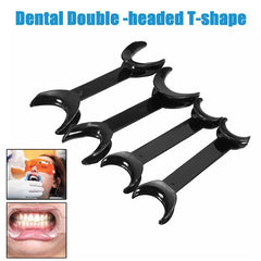 4pcs T-Shape Black Intraoral Cheek Lip Retractor for Teeth Whitening Dental Tools
